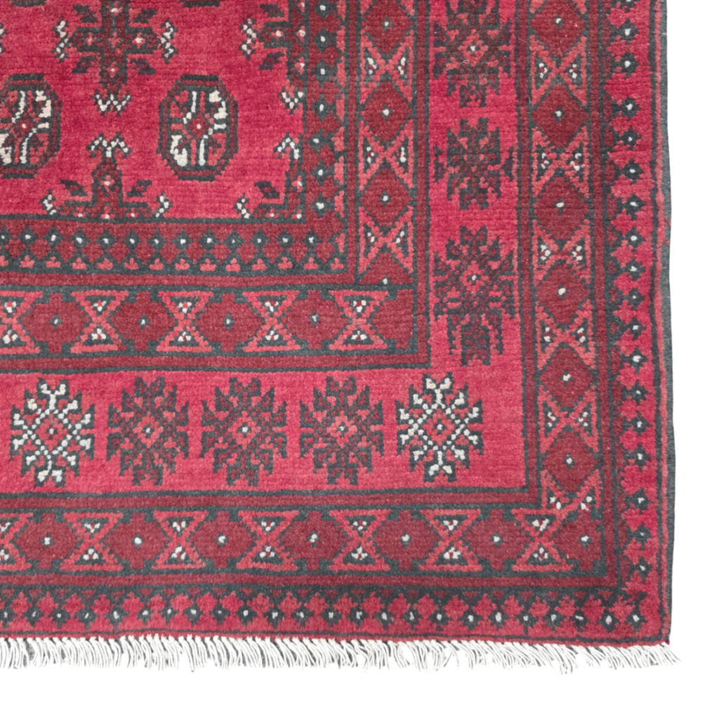240 x 167 cm Hand-Knotted Afghan Akche Bokhara Rug