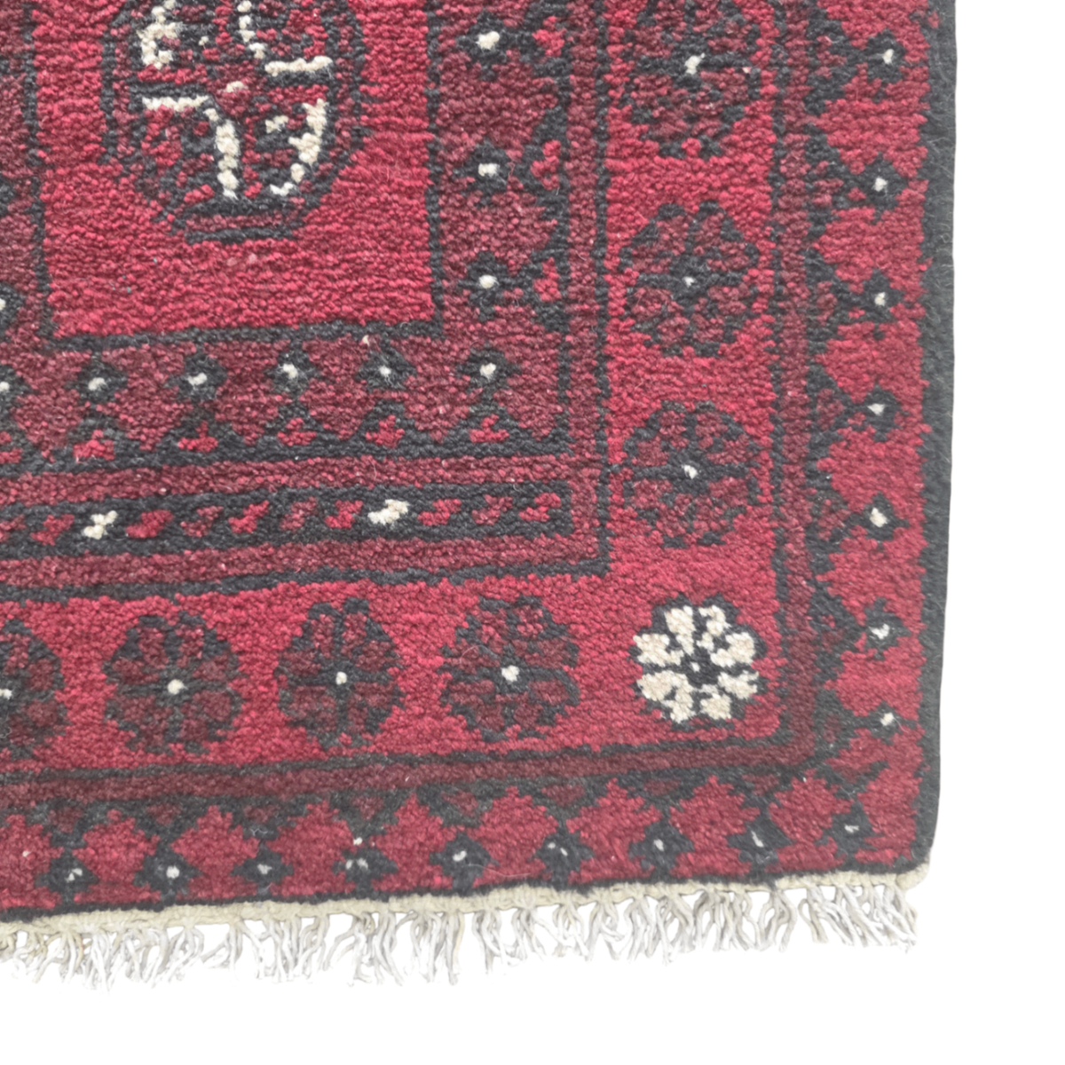 69 x 67 cm Hand-Woven Red Afghan Akche