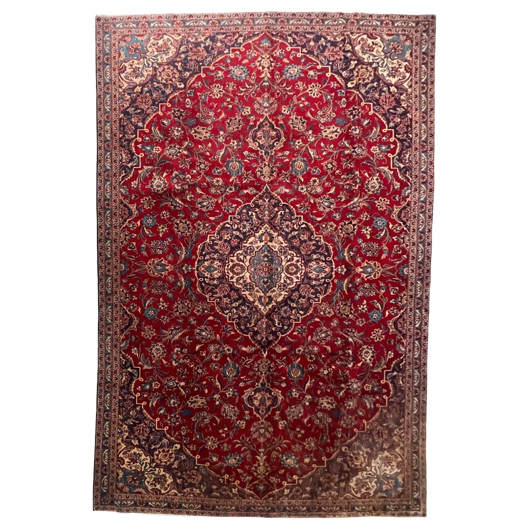 340 x 205 cm Hand-Knotted Persian Kashan Rug