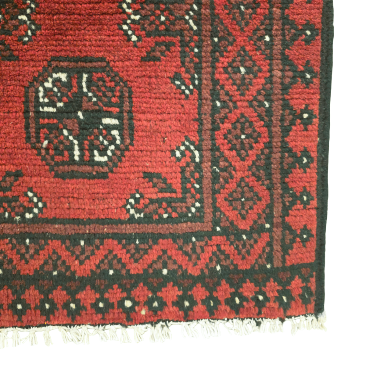 110 x 78 cm Hand-Woven Red Afghan Akche