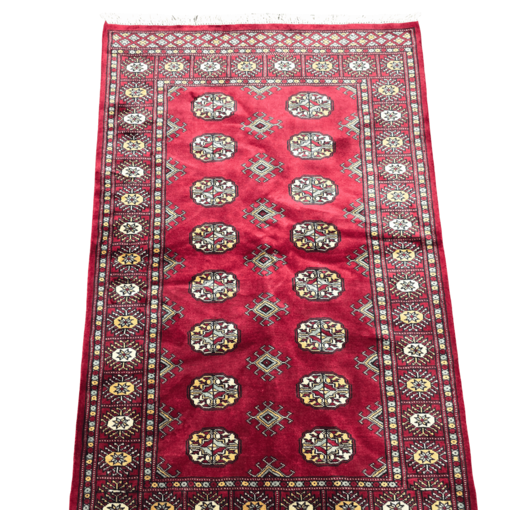 151 x 97 cm Hand Knotted Red Karachi Bokhara – Wool Rug