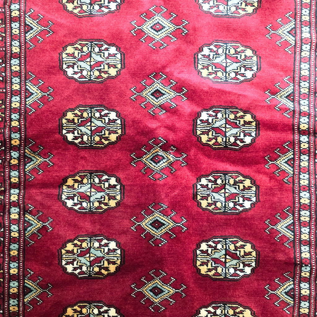 151 x 97 cm Hand Knotted Red Karachi Bokhara – Wool Rug