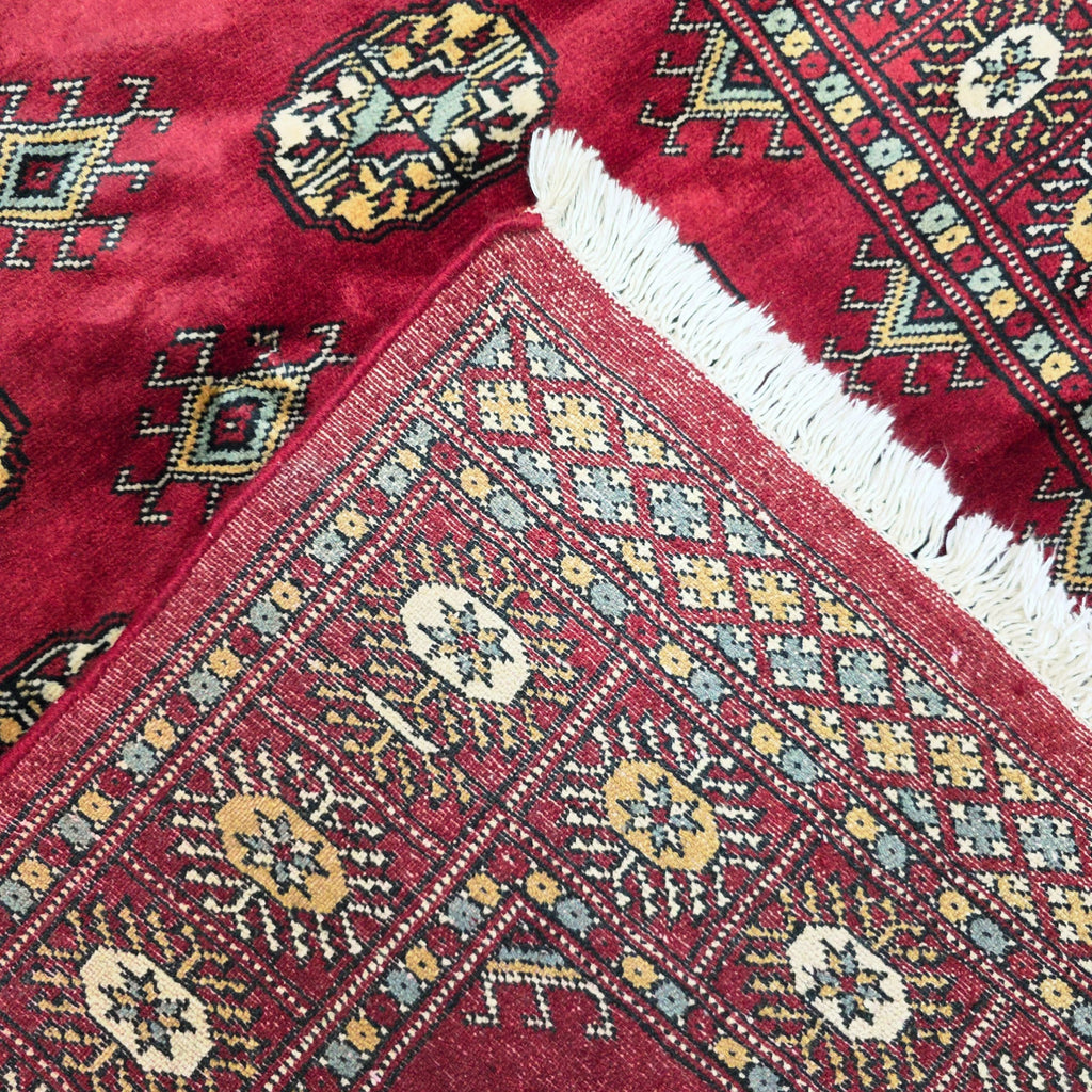 151 x 97 cm Hand Knotted Red Karachi Bokhara – Wool Rug