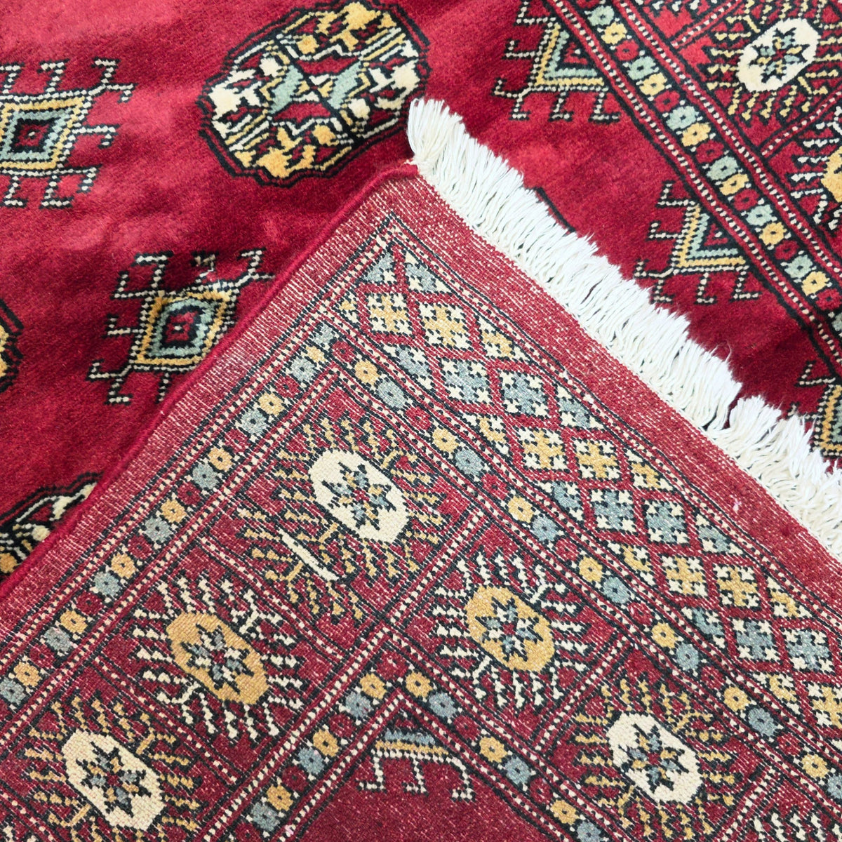 151 x 97 cm Hand Knotted Red Karachi Bokhara – Wool Rug