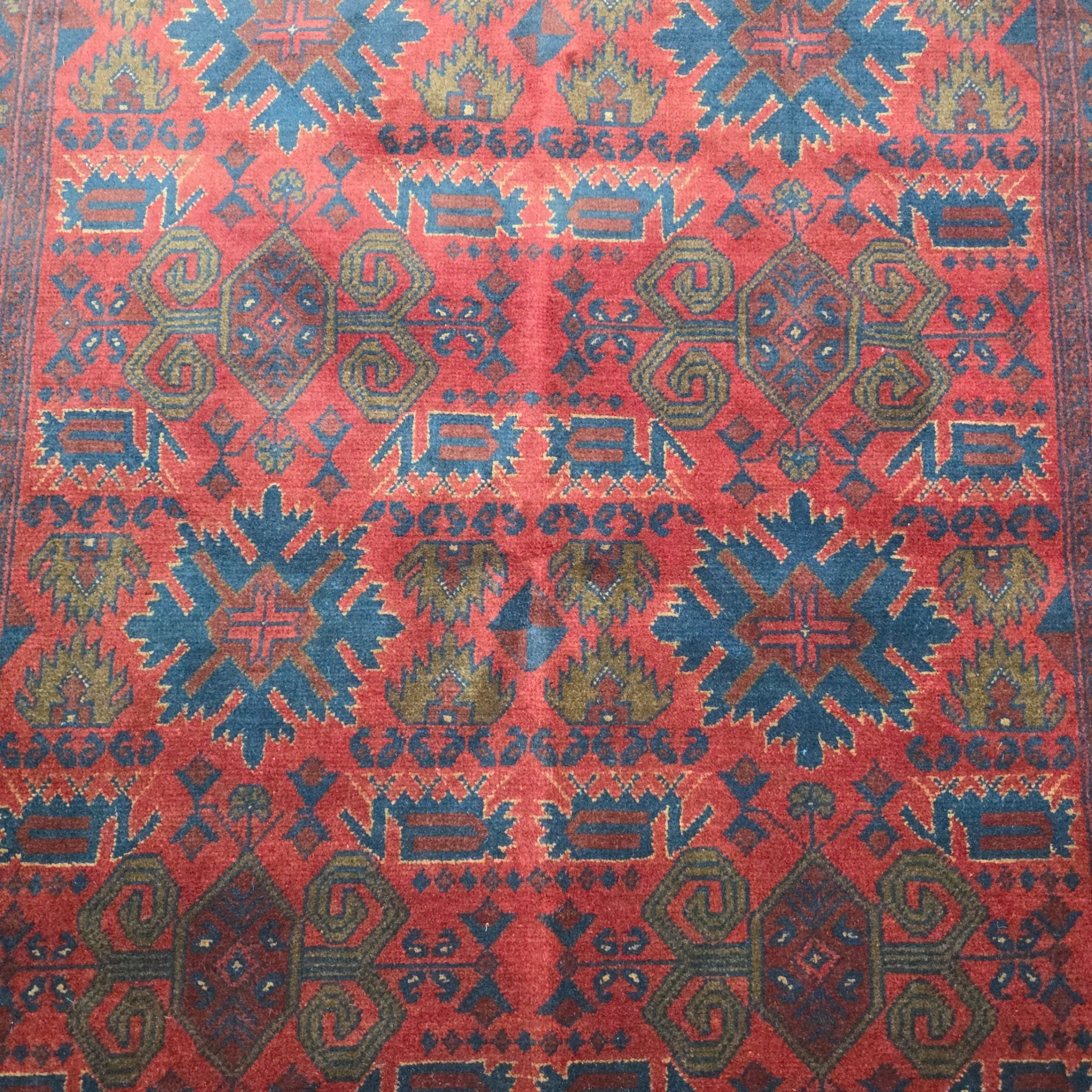 190 x 150 cm Hand-Knotted Afghan Turkmen Rug