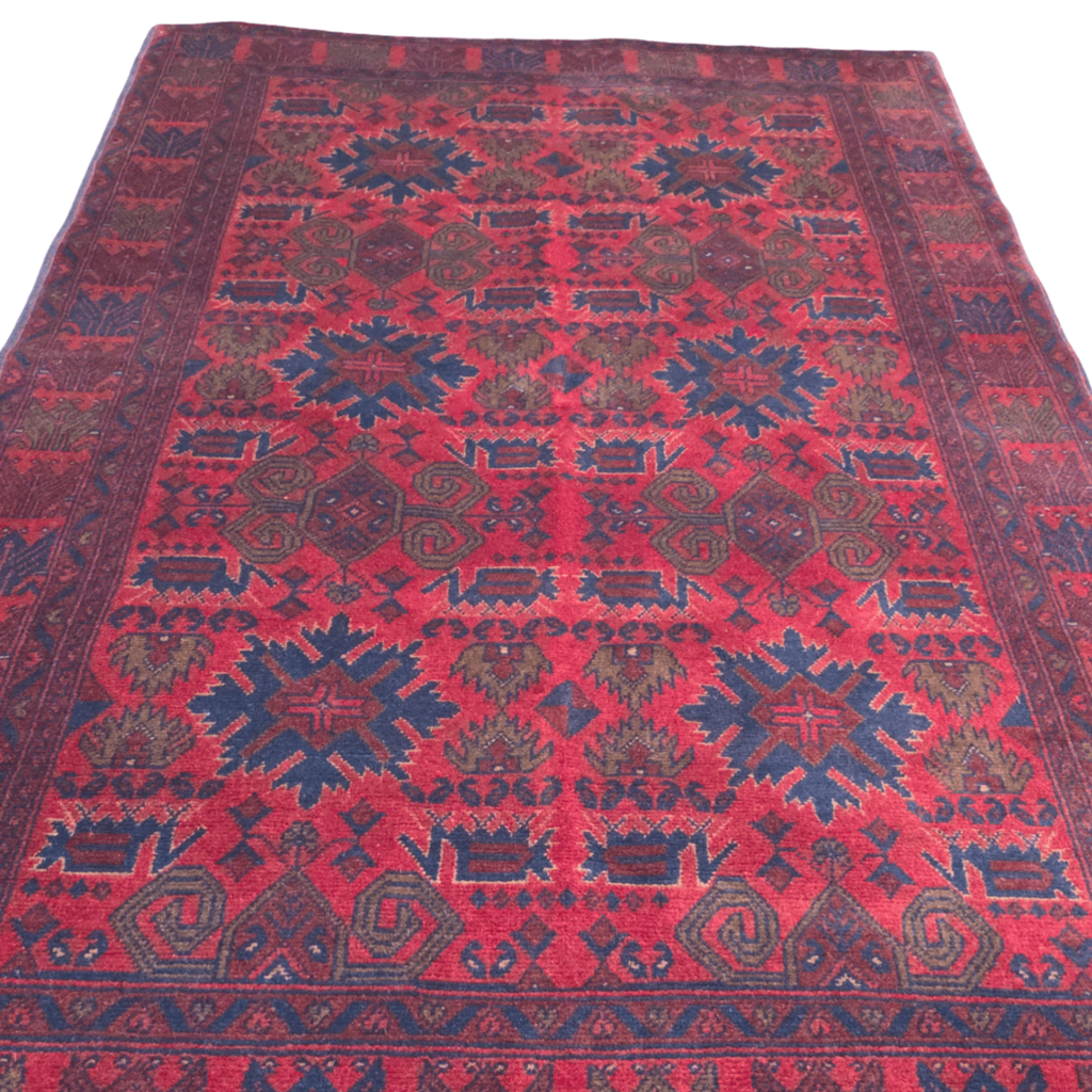 190 x 150 cm Hand-Knotted Afghan Turkmen Rug