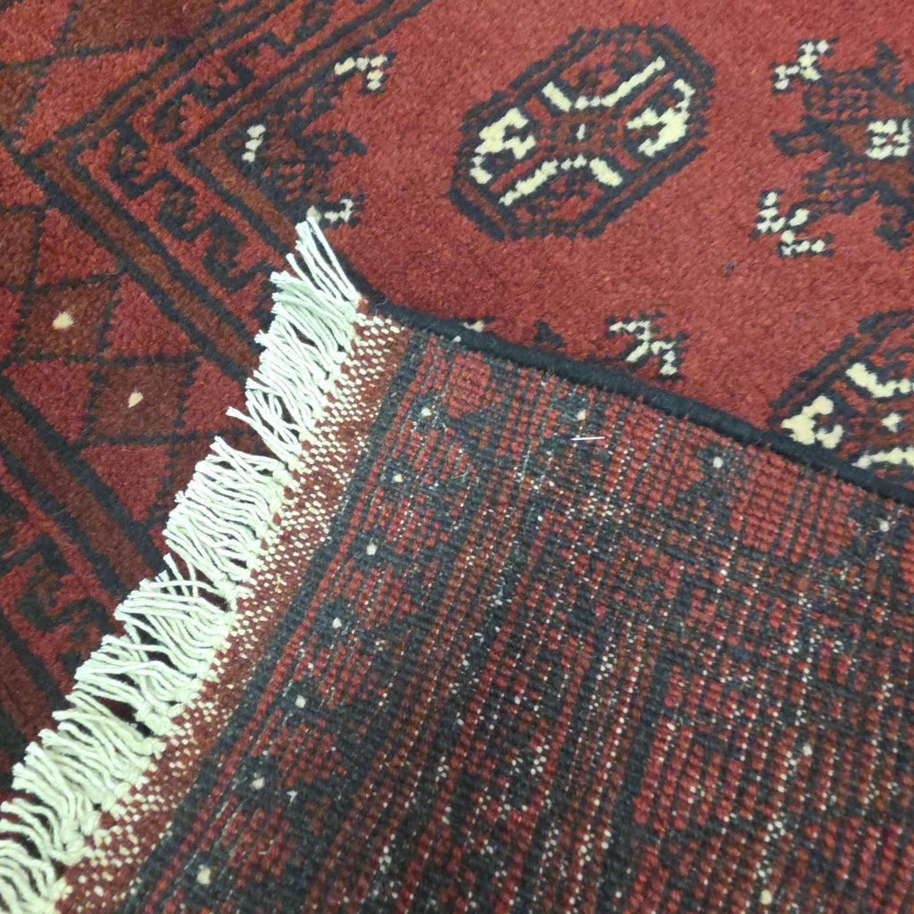 284 x 79 cm Hand-Knotted Red Afghan Akche Runner Rug