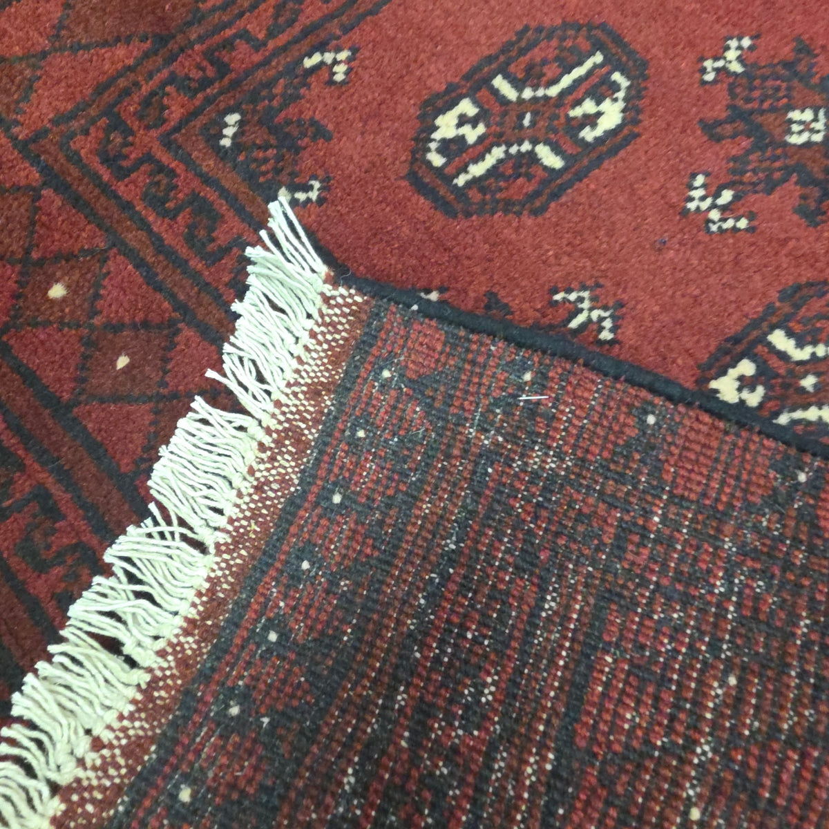 284 x 79 cm Hand-Knotted Red Afghan Akche Runner Rug
