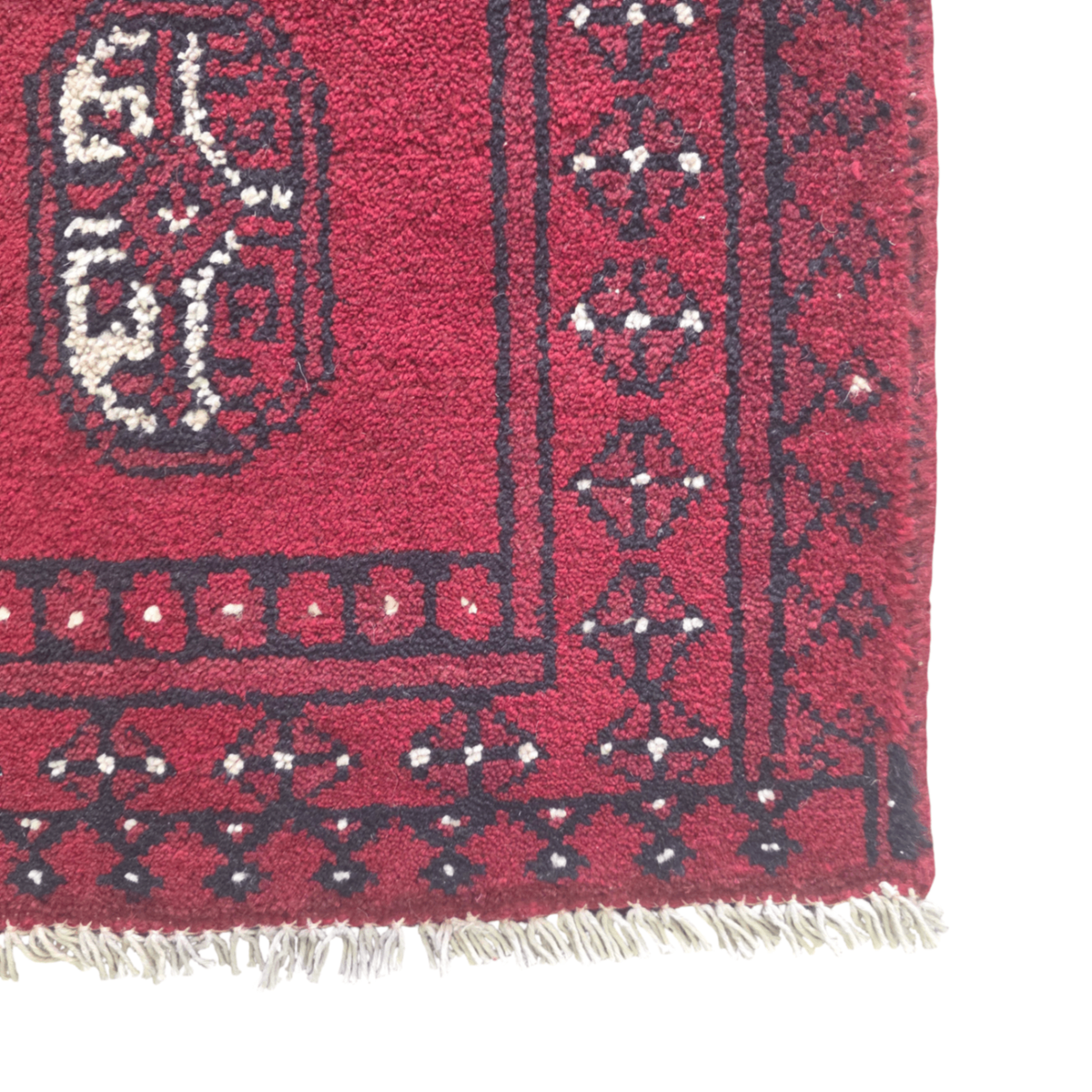 60 x 45 cm Hand-Woven Red Afghan Akche