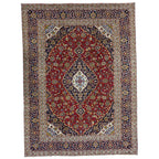 350 x 245 cm Hand-Knotted Persian Kashan Rug, Wool