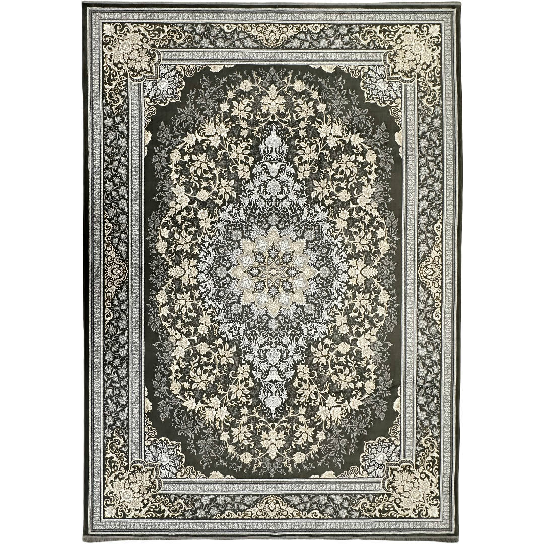 350 x 250 cm Persian Isfahan Gold Grey Machine Made Rug