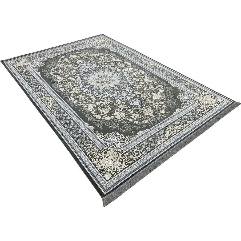 350 x 250 cm Persian Isfahan Gold Grey Machine Made Rug