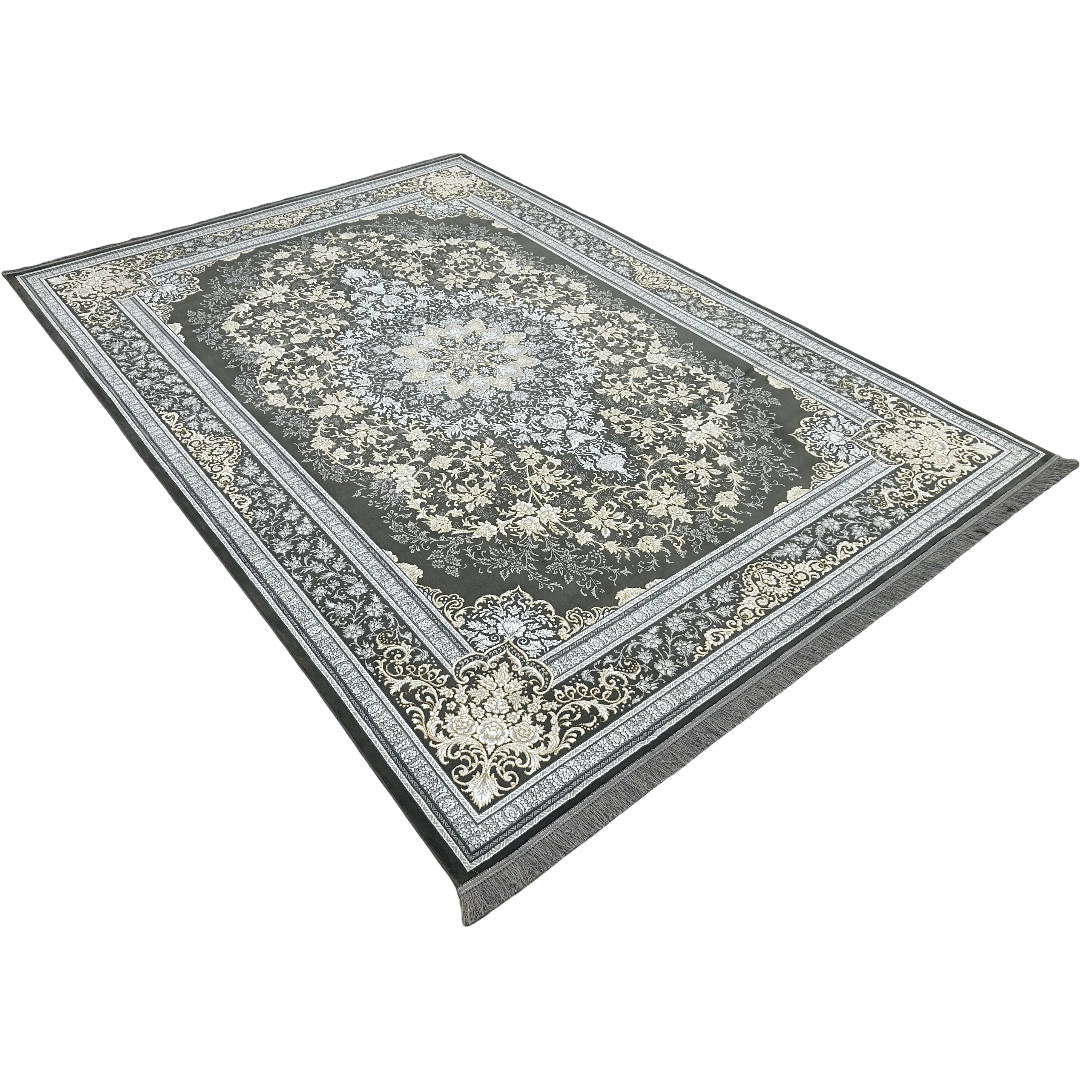350 x 250 cm Persian Isfahan Gold Grey Machine Made Rug