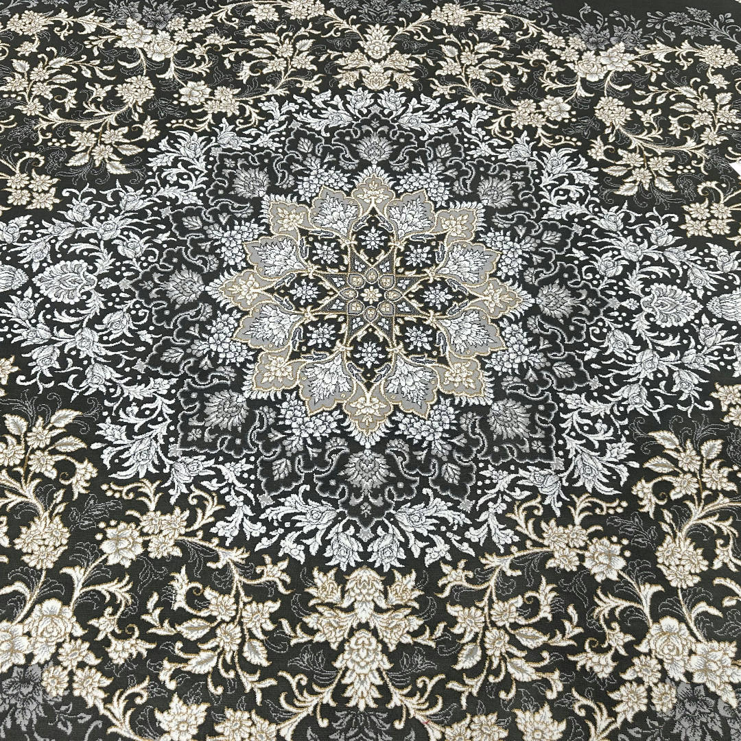 350 x 250 cm Persian Isfahan Gold Grey Machine Made Rug