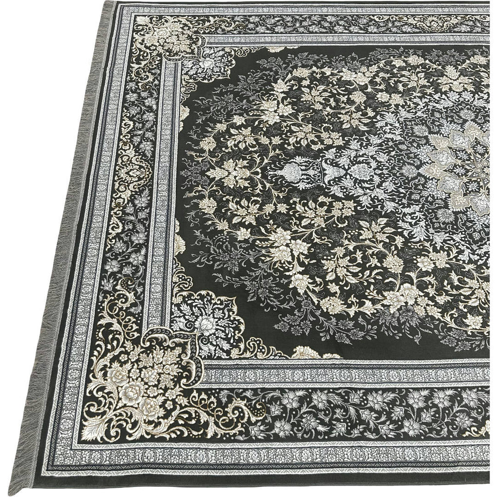 350 x 250 cm Persian Isfahan Gold Grey Machine Made Rug