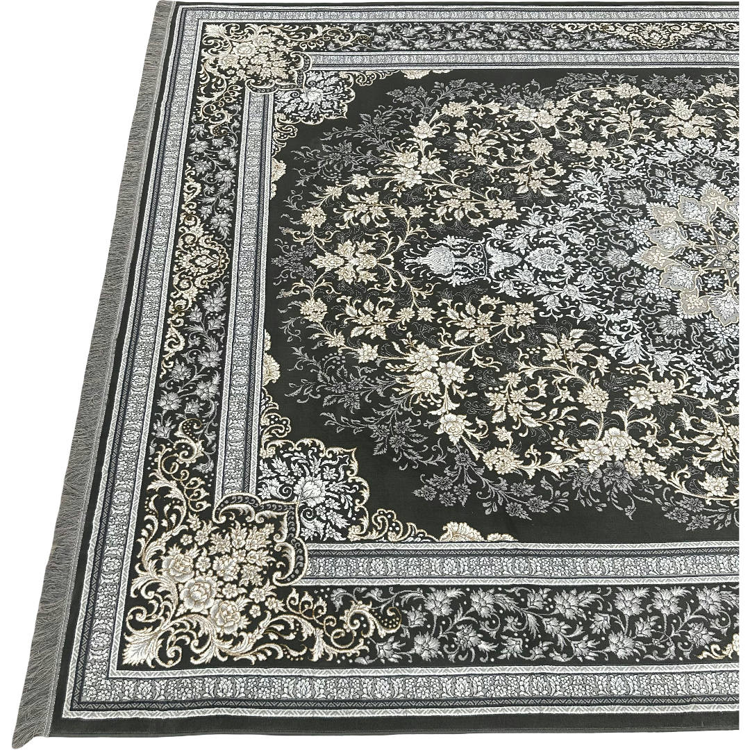 350 x 250 cm Persian Isfahan Gold Grey Machine Made Rug