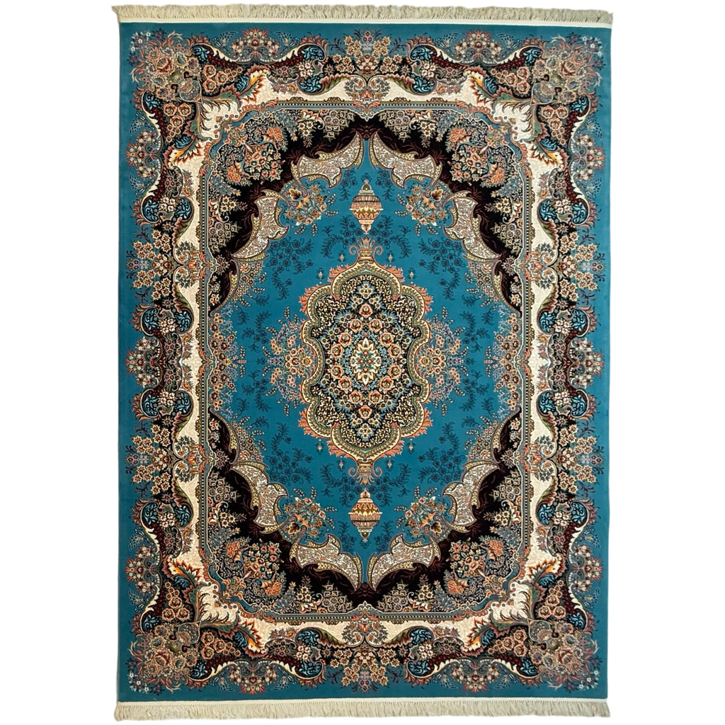 350 x 250 cm Blue Persian Tabriz Floral Rug