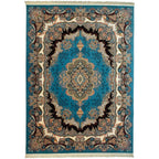 350 x 250 cm Blue Persian Tabriz Floral Rug