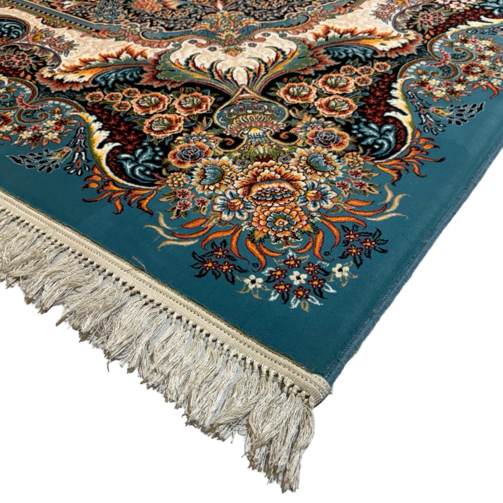 350 x 250 cm Blue Persian Tabriz Floral Rug