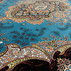 350 x 250 cm Blue Persian Tabriz Floral Rug