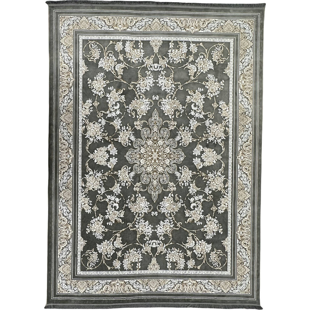 350 x 250cm Grey Floral Persian Machine Made Rug