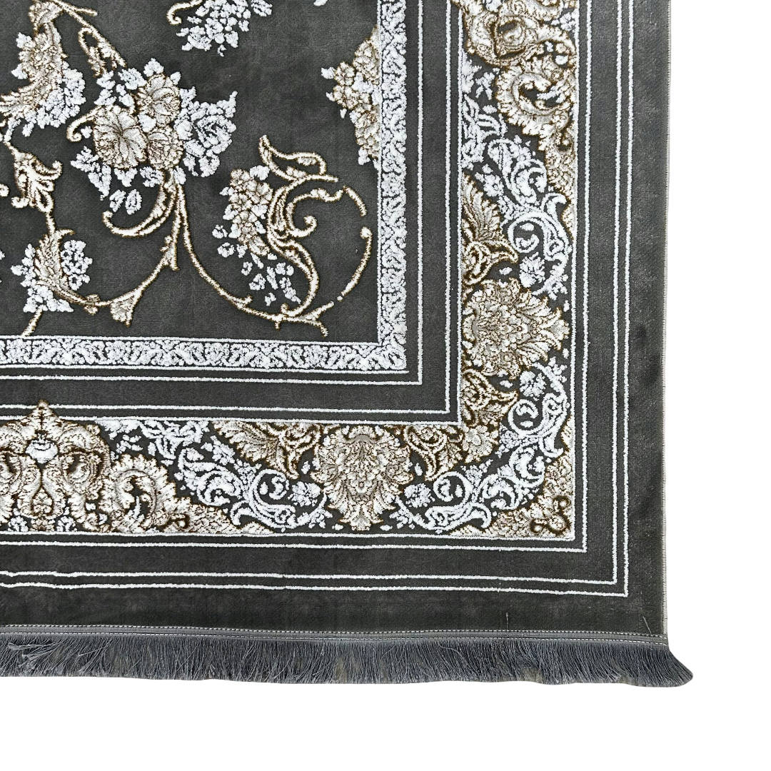 350 x 250cm Grey Floral Persian Machine Made Rug