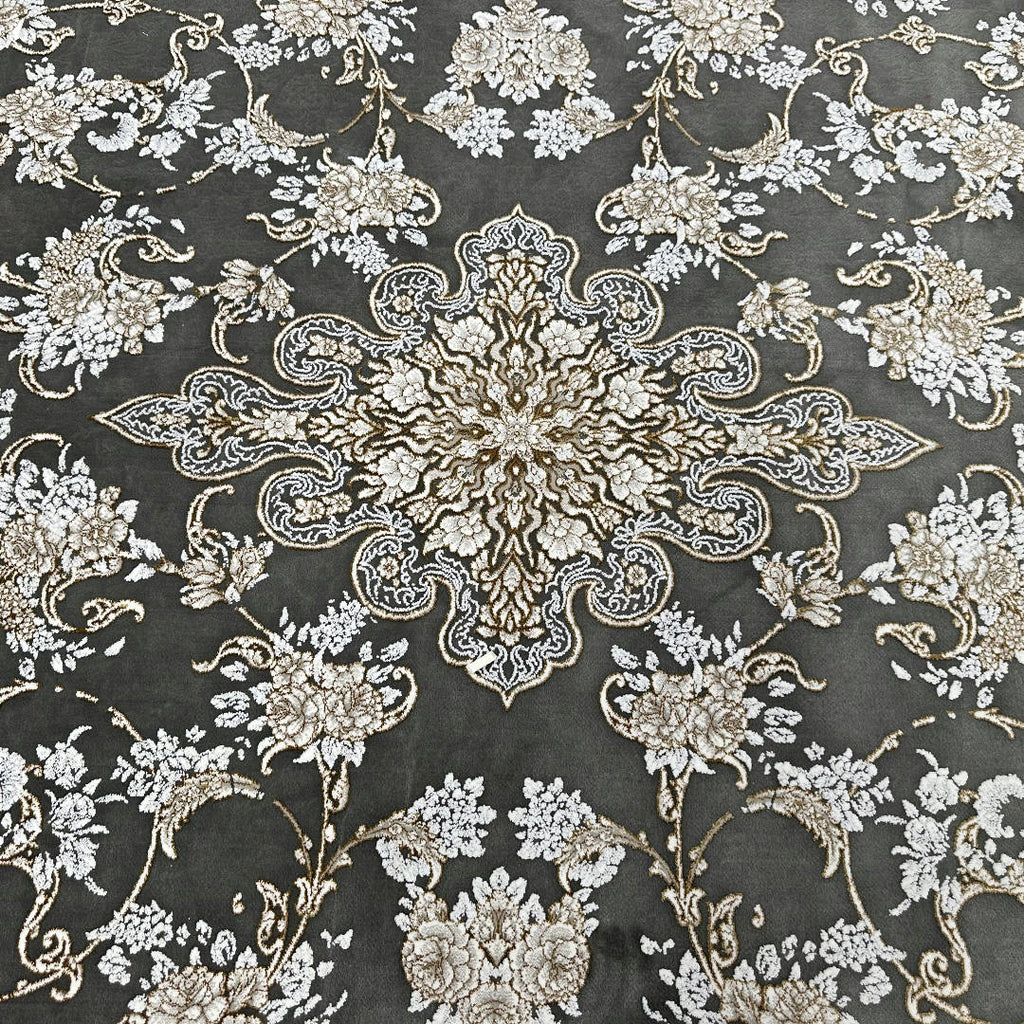 350 x 250cm Grey Floral Persian Machine Made Rug