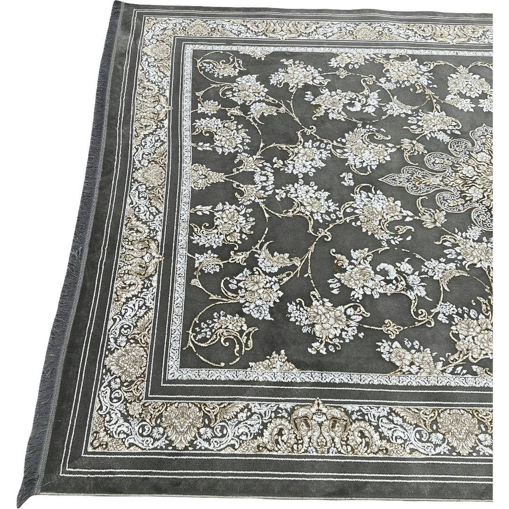350 x 250cm Grey Floral Persian Machine Made Rug