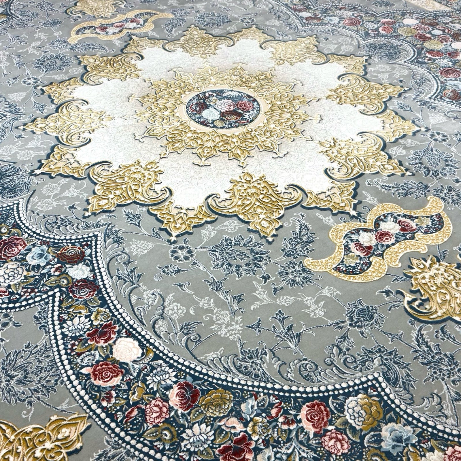 350 x 250 cm Grey/Blue Persian Royal Machine Made Rug