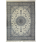 350 x 250 cm Nain Ivory Medallion Design Persian Rug