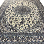 350 x 250 cm Nain Ivory Medallion Design Persian Rug
