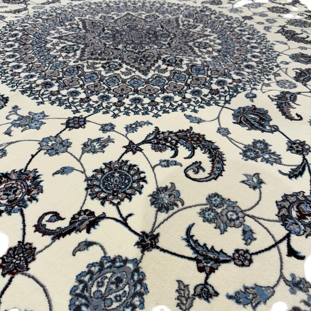 350 x 250 cm Nain Ivory Medallion Design Persian Rug