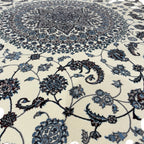 350 x 250 cm Nain Ivory Medallion Design Persian Rug