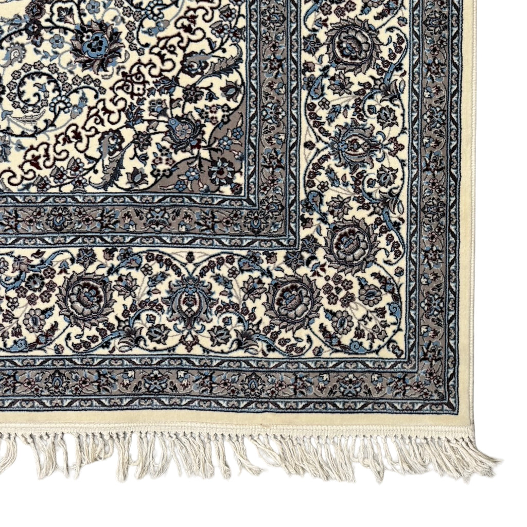 350 x 250 cm Nain Ivory Medallion Design Persian Rug