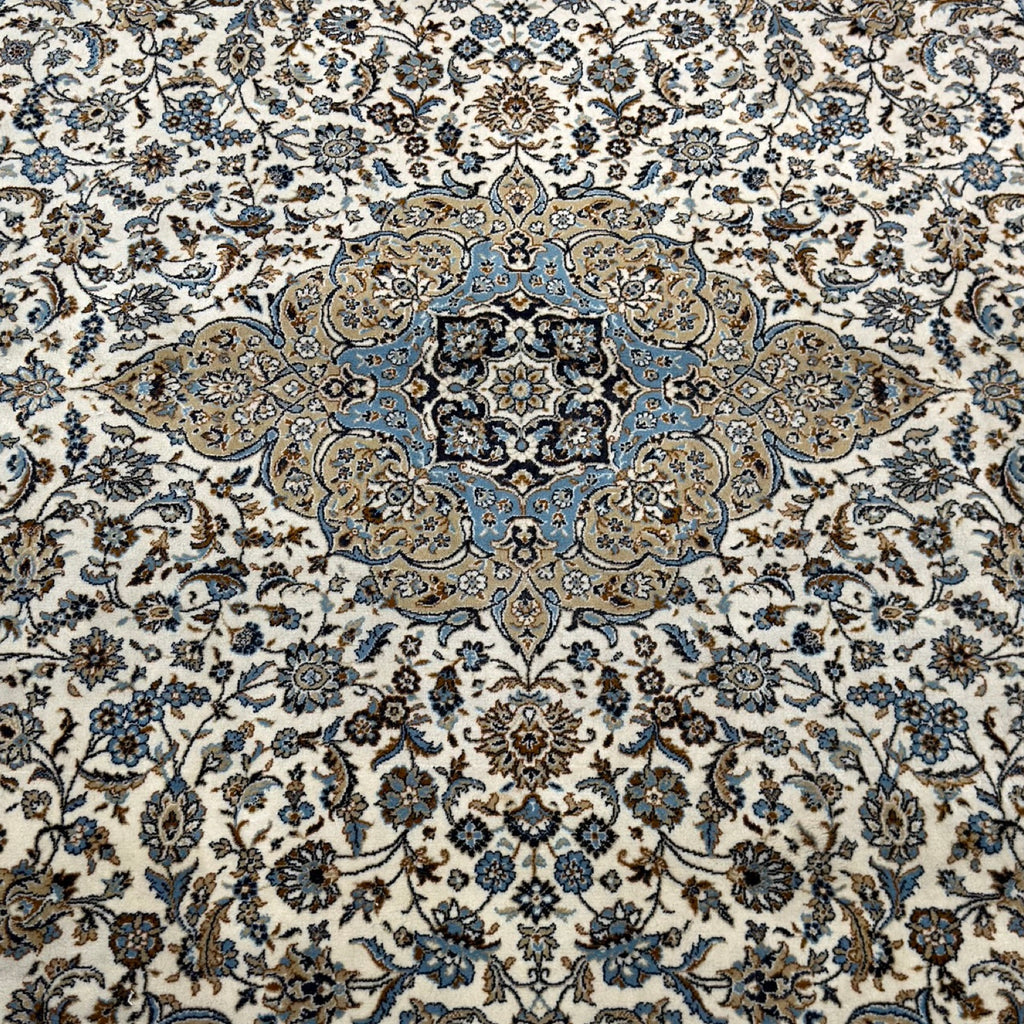 350 x 250 cm Persian Kashan Cream Machine Made Rug