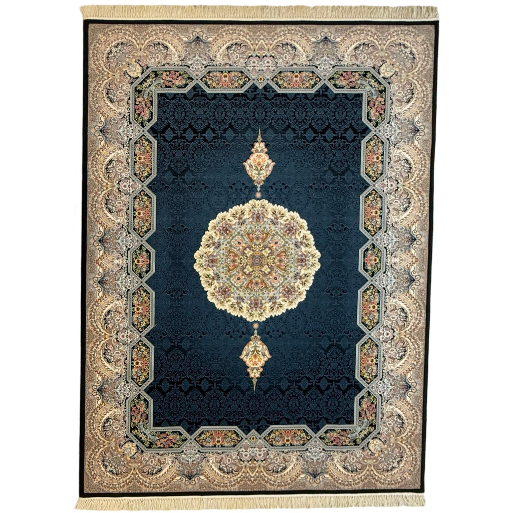 350 x 250 cm Persian Navy Kirman Floral Rug