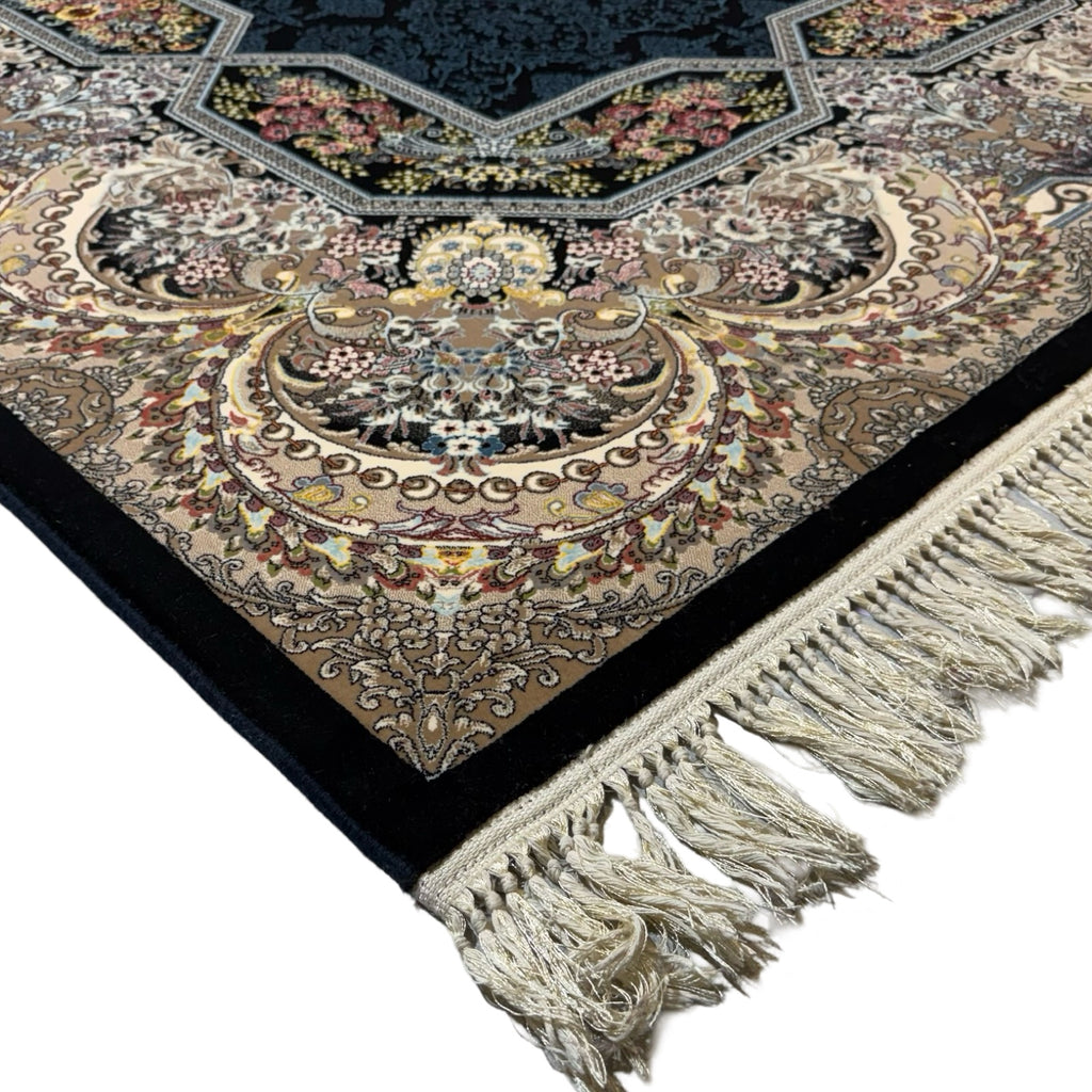 350 x 250 cm Persian Navy Kirman Floral Rug