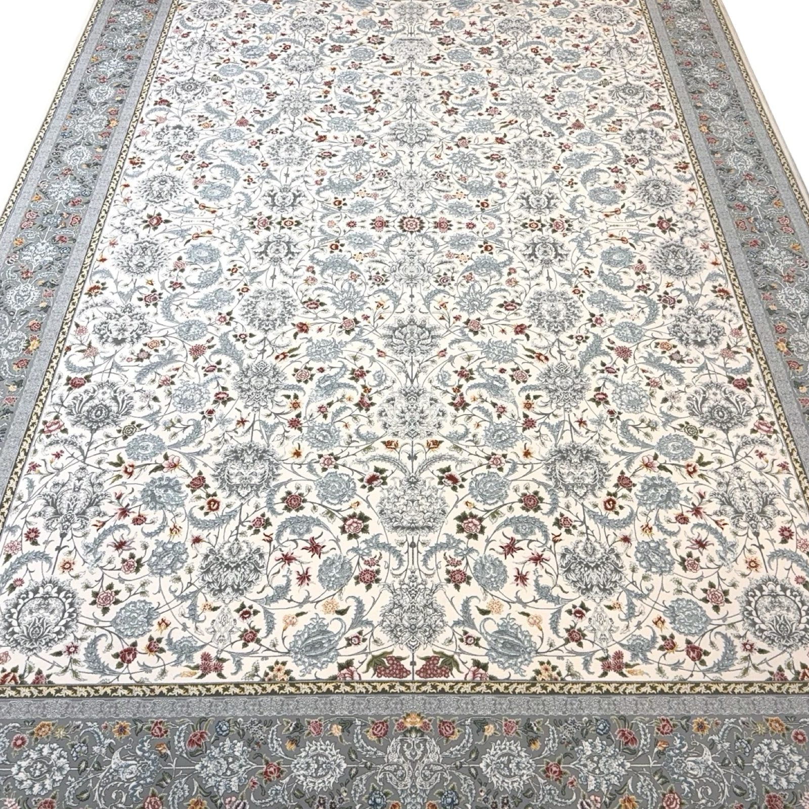 350 x 250 cm White Floral Persian Machine Made Rug