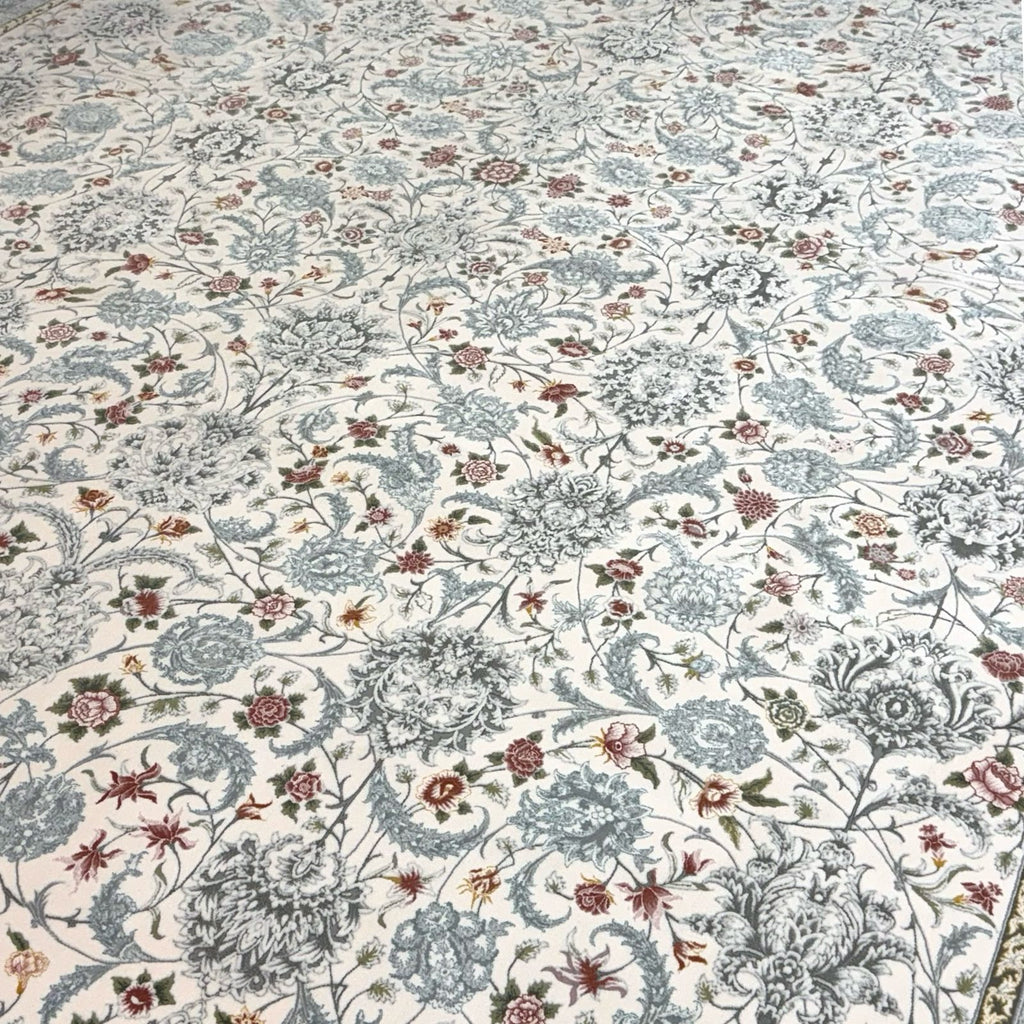 350 x 250 cm White Floral Persian Machine Made Rug