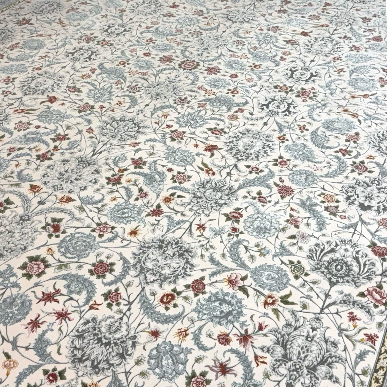 350 x 250 cm White Floral Persian Machine Made Rug