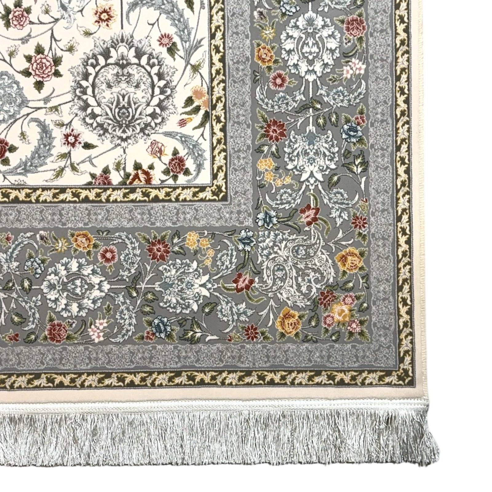 350 x 250 cm White Floral Persian Machine Made Rug