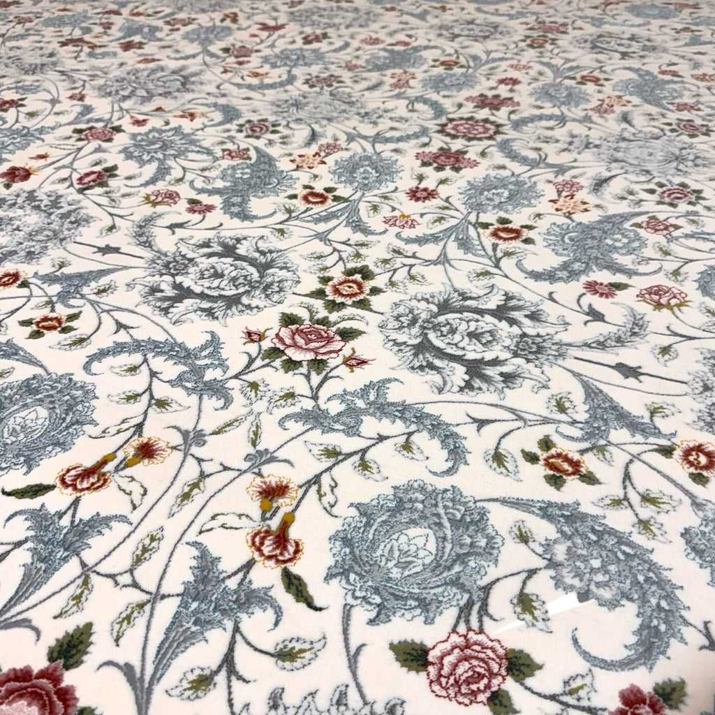 350 x 250 cm White Floral Persian Machine Made Rug