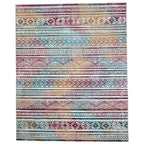 275 x 200 cm Multi-colour Boho Tribal Pattern Non-Slip Area Rug