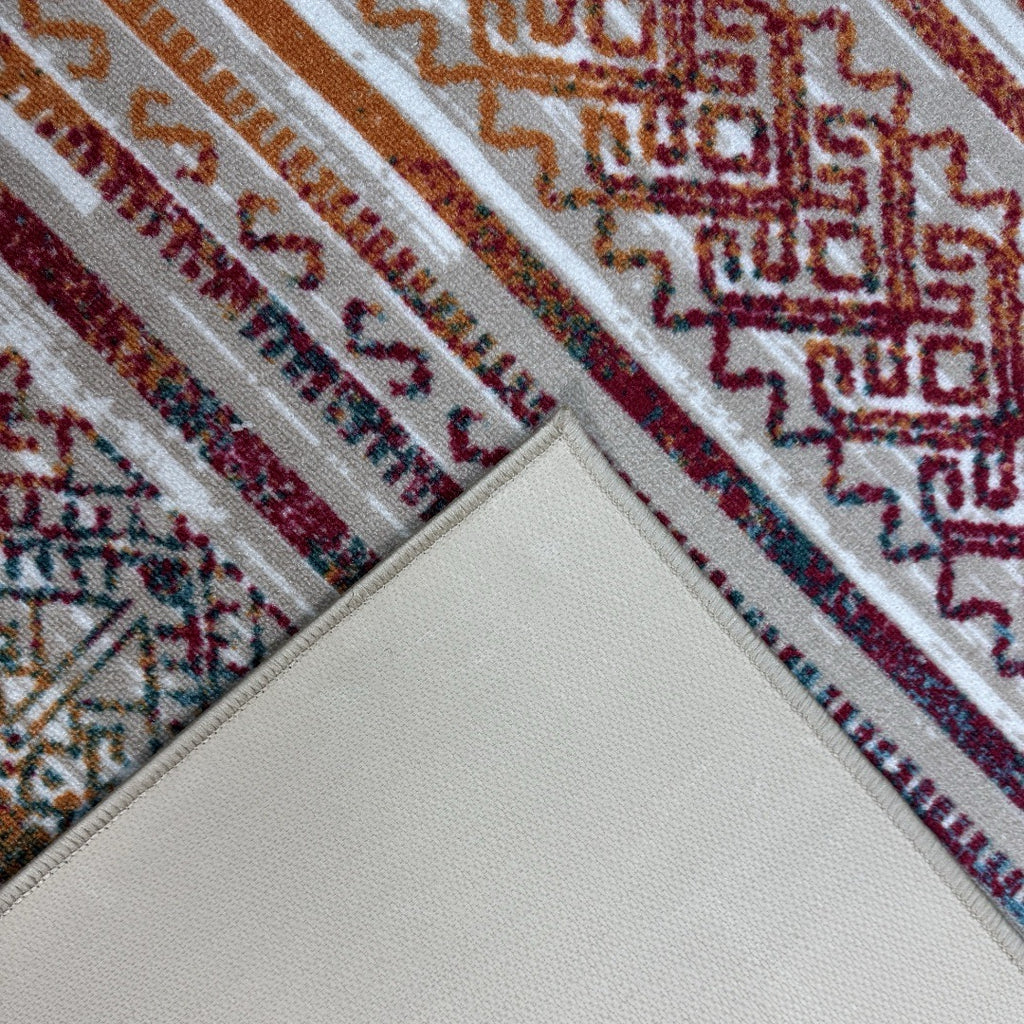 275 x 200 cm Multi-colour Boho Tribal Pattern Non-Slip Area Rug