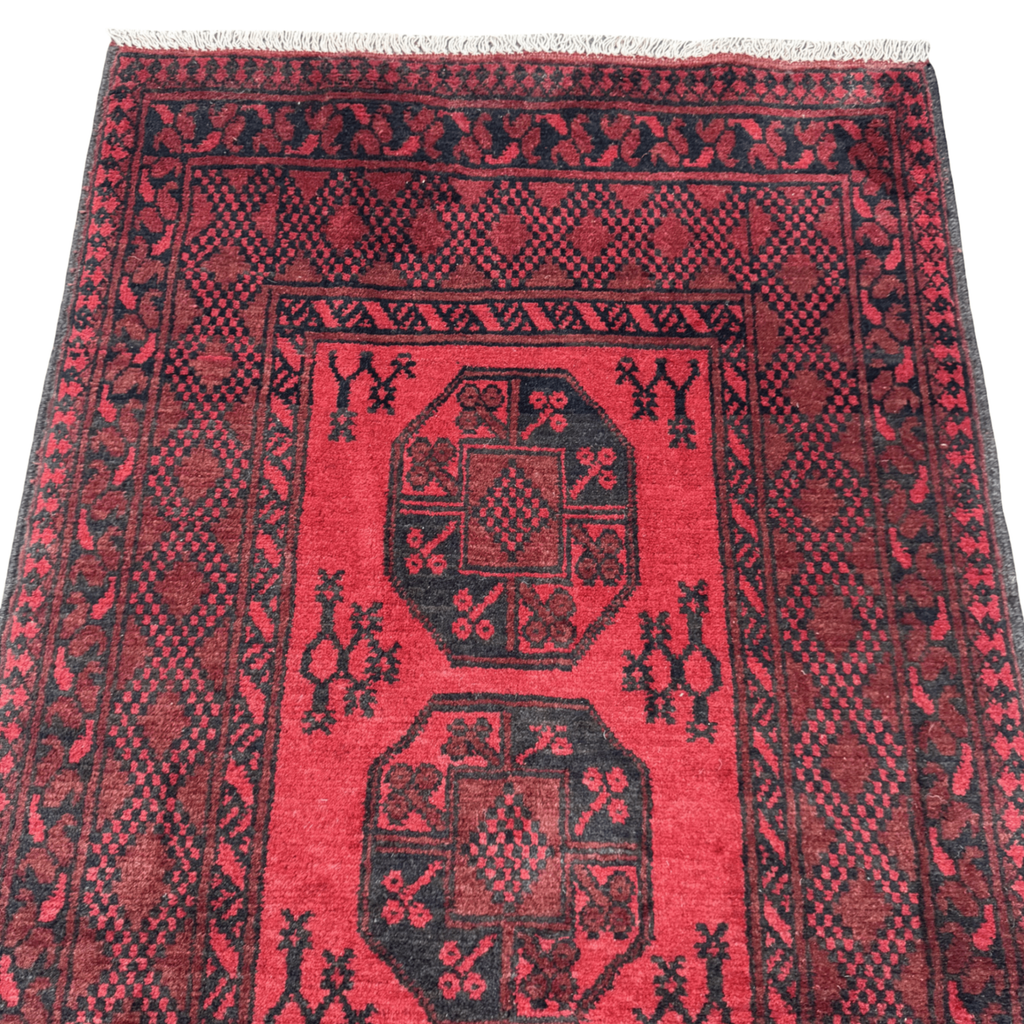 195 x 96 cm Hand-Knotted Afghan Akche Runner