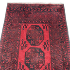 195 x 96 cm Hand-Knotted Afghan Akche Runner