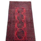 195 x 96 cm Hand-Knotted Afghan Akche Runner