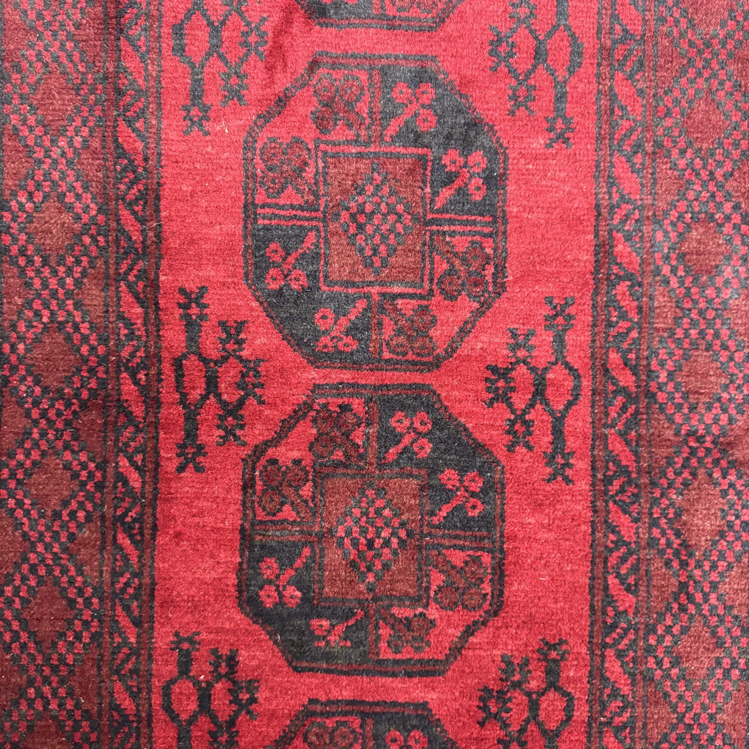 195 x 96 cm Hand-Knotted Afghan Akche Runner