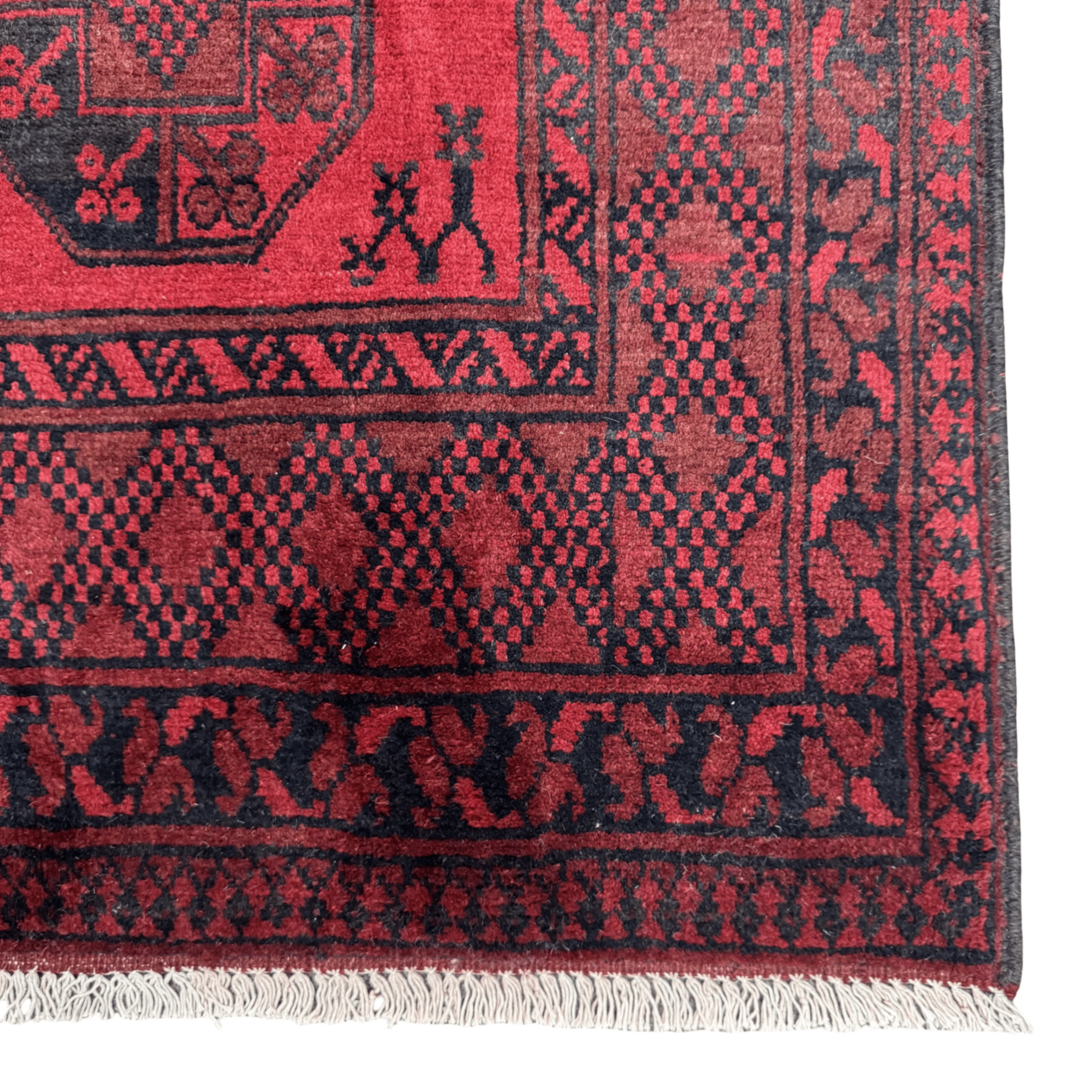 195 x 96 cm Hand-Knotted Afghan Akche Runner