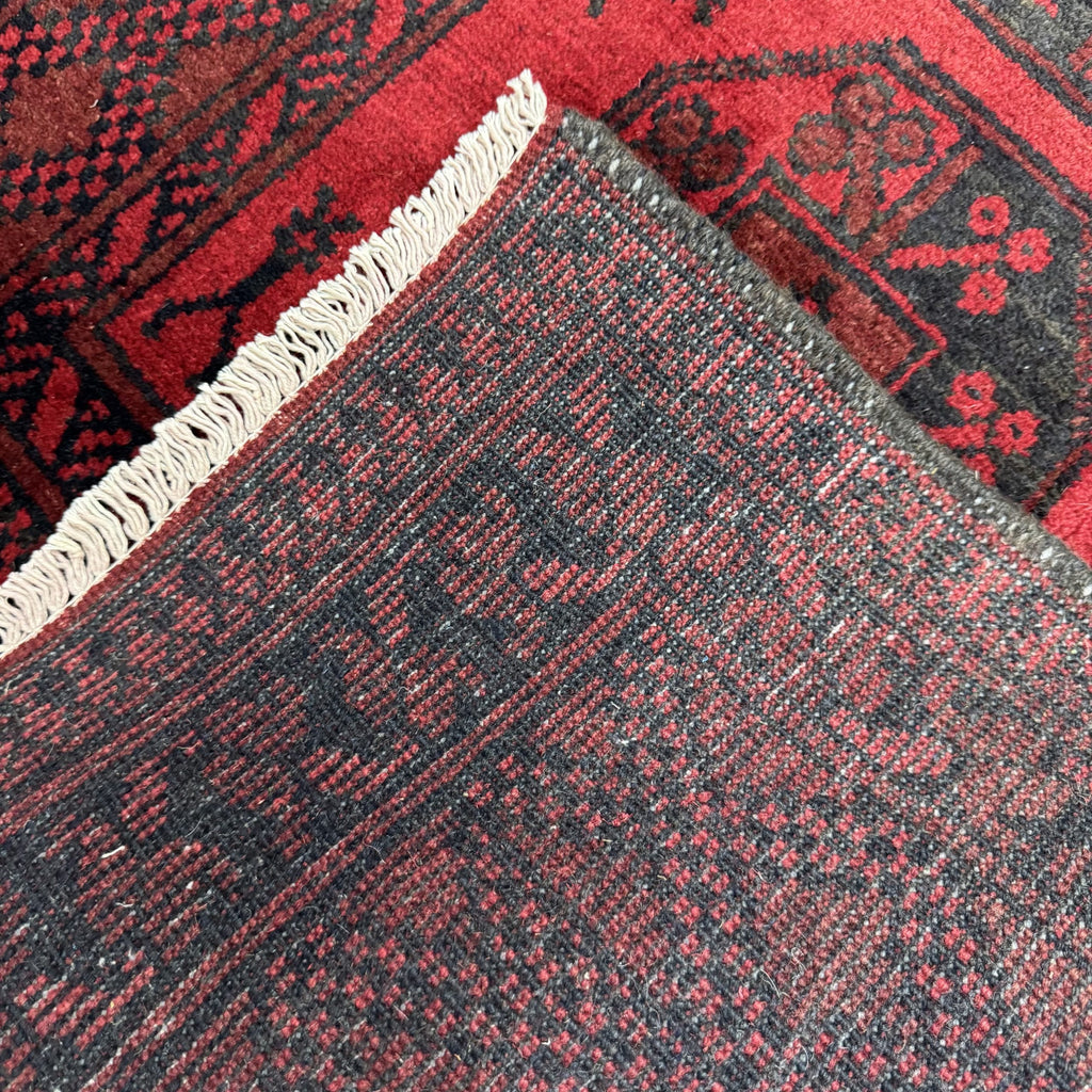 195 x 96 cm Hand-Knotted Afghan Akche Runner